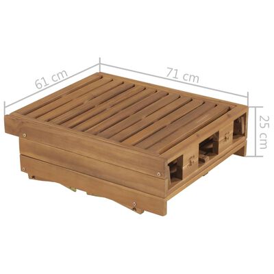 vidaXL Skladacie záhradné ležadlo s podložkou masívne akáciové drevo