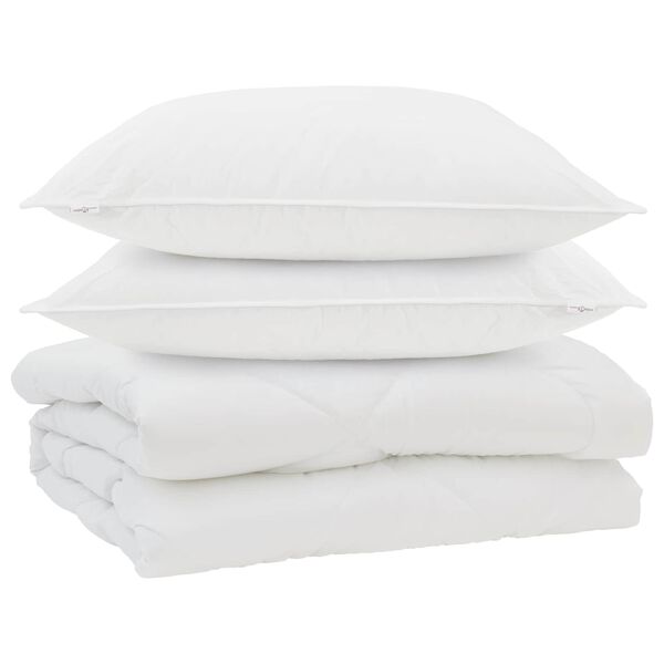 vidaXL Papl&oacute;n s vank&uacute;&scaron;om 3 pcs Biela Mikrovl&aacute;kno