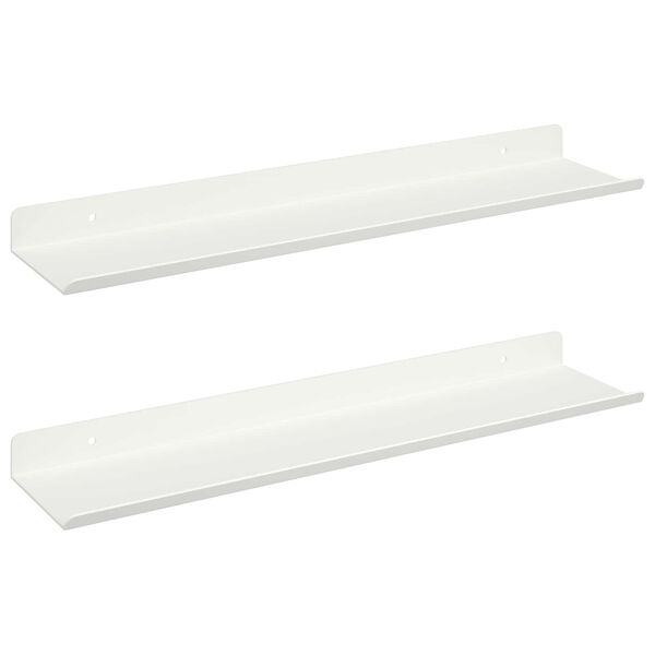 vidaXL Z&aacute;vesn&aacute; polica N&aacute;stenn&yacute; 2 pcs Biely 100 x 9 x 2,5 cm Oceľ
