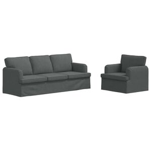 vidaXL Sada pohoviek 2 pcs Tmavo &scaron;ed&aacute; 144 x 80 x 85 cm l&aacute;tka