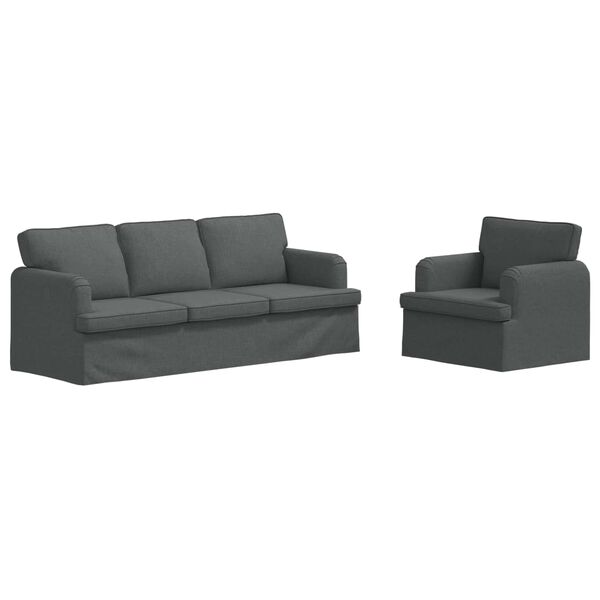 vidaXL Sada pohoviek 2 pcs Tmavo &scaron;ed&aacute; 144 x 80 x 85 cm l&aacute;tka