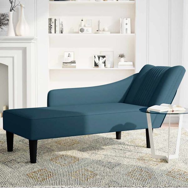 vidaXL Chaise Lounge s pravou lakťovou opierkou Blue Velvet