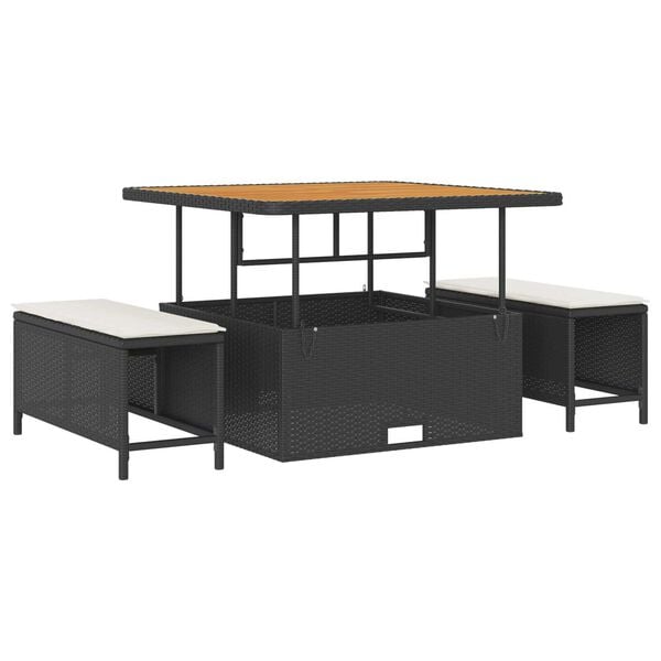 vidaXL Súprava záhradných pohoviek 11 pcs Čierna polyratan