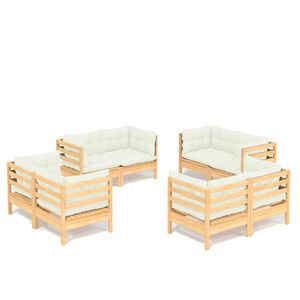 vidaXL 8-dielna z&aacute;hradn&aacute; s&uacute;prava s kr&eacute;mov&yacute;mi vank&uacute;&scaron;mi borovica