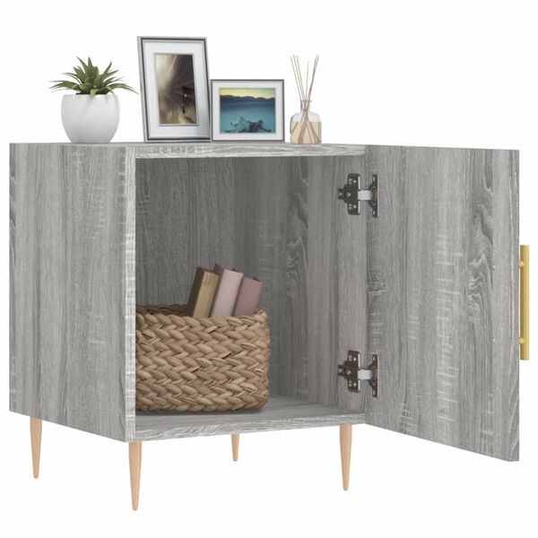 vidaXL Nočn&eacute; stol&iacute;ky 2 ks siv&yacute; dub sonoma 40x40x50 cm kompozitn&eacute; drevo