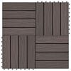 vidaXL Dlažba na terasu 11 pcs Tmavohned&aacute; 30 x 30 cm drevoplast
