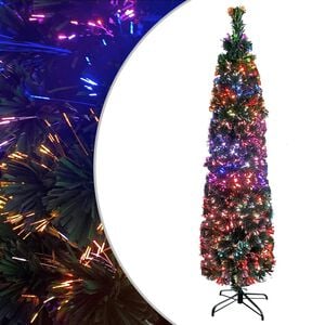 vidaXL &Uacute;zky umel&yacute; vianočn&yacute; stromček+stojan 120 cm, optick&eacute; vl&aacute;kno