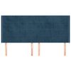 vidaXL Čelo postele so z&aacute;hybmi tmavomodr&aacute; 183x16x118/128 cm zamat