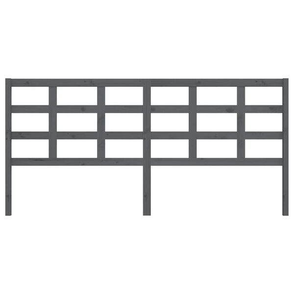 vidaXL Čelo postele sivé 205,5x4x100 cm masívna borovica