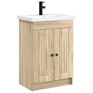 vidaXL Sada k&uacute;peľňov&eacute;ho n&aacute;bytku Dub sonoma 78,5 x 37,5 x 81 cm