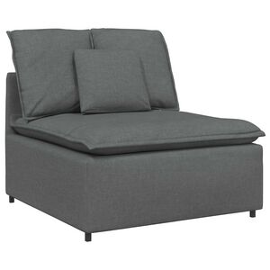 vidaXL Modulov&aacute; stredov&aacute; pohovka s vank&uacute;&scaron;mi, tmavosiv&aacute; 100 cm
