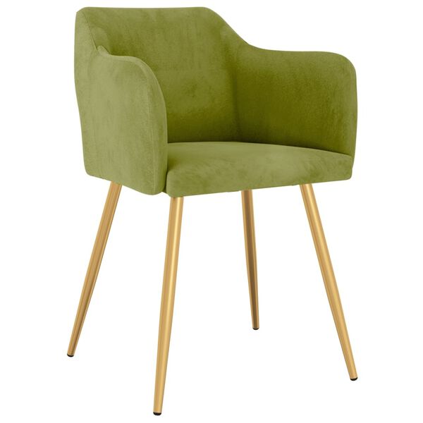 vidaXL Jed&aacute;lensk&eacute; stoličky 2 ks bledozelen&eacute; zamatov&eacute;