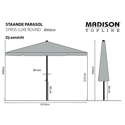 Madison Slnečník Syros Luxe 350 cm, okrúhly, sivý