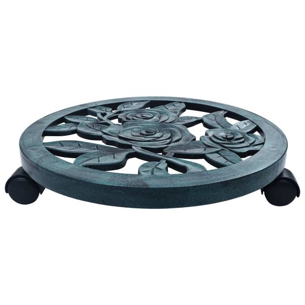 vidaXL Vozíky pod kvetináče 6 ks zelené 38 cm plast