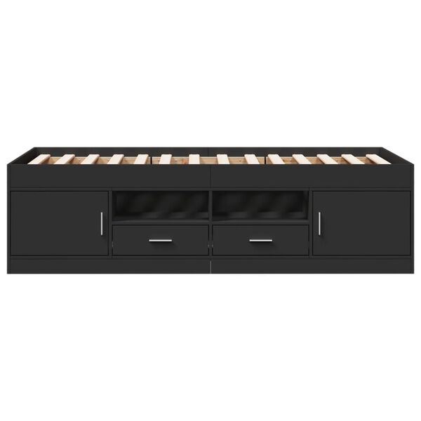 vidaXL V&aacute;ľanda so z&aacute;suvkami bez matraca čierna 90x200 cm