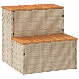 VidaXL v&iacute;rivka Step B&eacute;žov&aacute; 50x50x50,5 cm polyratan a mas&iacute;vna ak&aacute;cia
