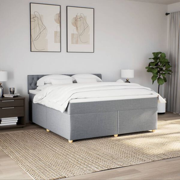 vidaXL Boxspring posteľ s matracom bledosiv&aacute; 180x200 cm l&aacute;tka