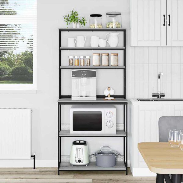 vidaXL Kuchynsk&aacute; polica Siv&yacute; Sonoma 80 x 40 x 168 cm Kompozitn&eacute; drevo