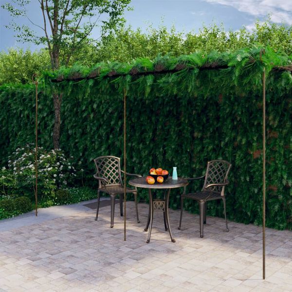 vidaXL Z&aacute;hradn&aacute; pergola, starožitn&aacute; hned&aacute; 6x3x2,5 m, železo