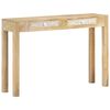 vidaXL Konzolov&yacute; stol&iacute;k 110x30x75cm mas&iacute;vne bielen&eacute; mangovn&iacute;kov&eacute; drevo