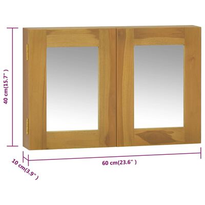 vidaXL Zrkadlová skrinka 60x10x40 cm masívne tíkové drevo