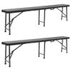 vidaXL Skladacie z&aacute;hradn&eacute; lavice 2 ks, 180 cm, HDPE, čierne
