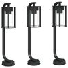 vidaXL Vonkaj&scaron;ie stojace lampy 3 ks čierne 60 cm nehrdzavej&uacute;ca oceľ