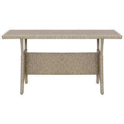 vidaXL Záhradný stôl sivý 120x70x66 cm polyratanový