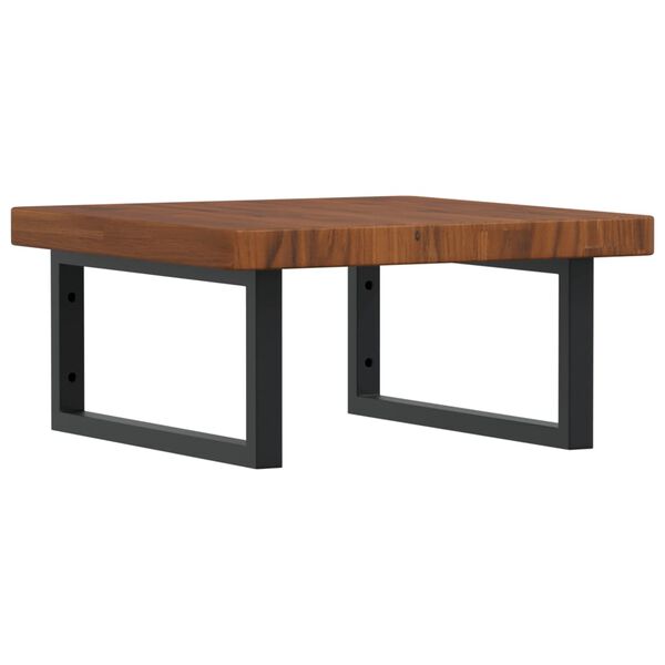 vidaXL Polica pod um&yacute;vadlo, n&aacute;stenn&aacute;, oceľ a dubov&yacute; mas&iacute;v