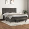 vidaXL Posteľn&yacute; r&aacute;m boxspring s matracom tmavosiv&yacute; 180x200 cm zamat