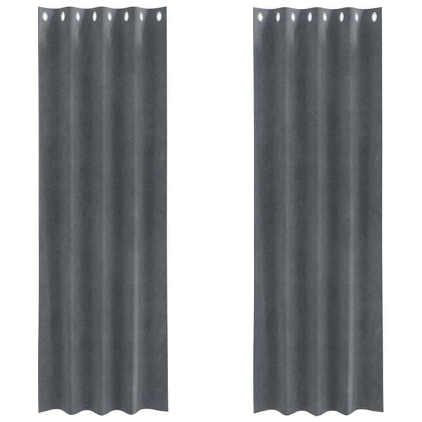 vidaXL Zatemňovacie z&aacute;vesy 2 pcs Svetlosiv&aacute; 140 x 260 cm Zamat