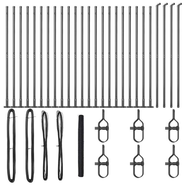 vidaXL Stĺp na plot. Siv&aacute; 50 x 1,5 m (50 mm mriežka) Ocel a PVC