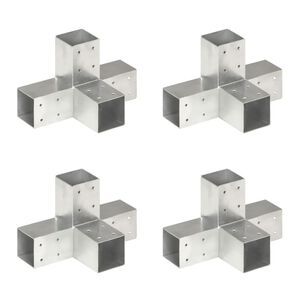 vidaXL Tr&aacute;mov&eacute; spojky 4 ks v tvare X 71x71 mm pozinkovan&yacute; kov