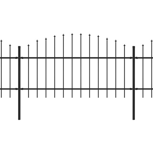 vidaXL Z&aacute;hradn&yacute; plot s vrchnou časťou z ocele 1603,5x125 cm čierny