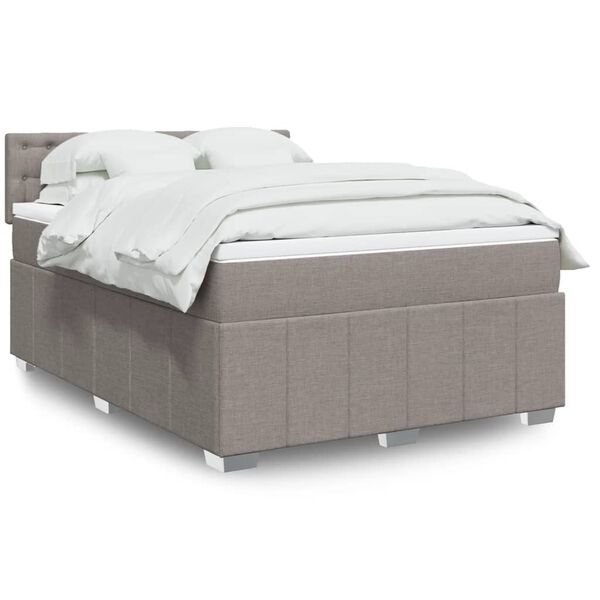 vidaXL Boxspring posteľ s matracom sivohned&yacute; 140x190 cm l&aacute;tka