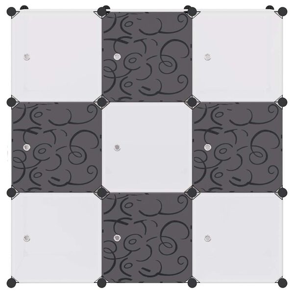 vidaXL &Uacute;ložn&aacute; skrinka v tvare kocky s 9 priečinkami, čierna a biela