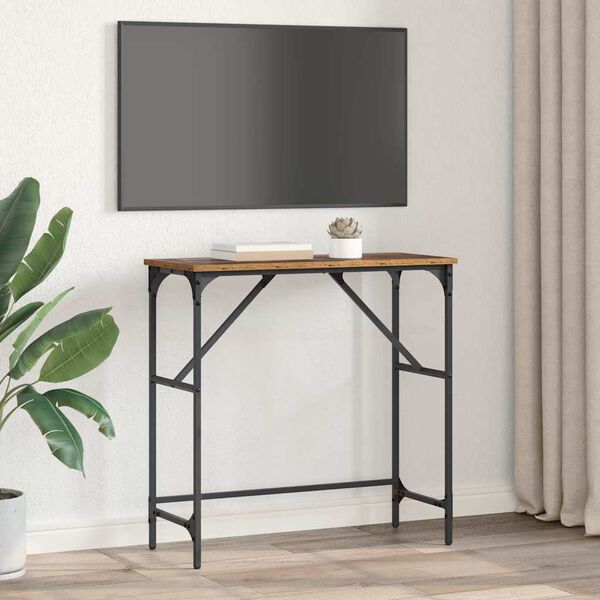 vidaXL Konzolov&yacute; st&ocirc;l Star&eacute; drevo 75 x 32 x 75 cm Kompozitn&eacute; drevo