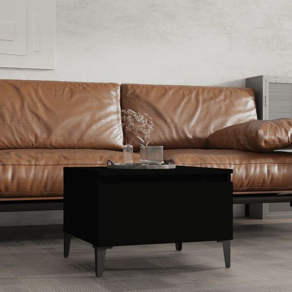 vidaXL Bočný stolík čierny 50x46x35 cm spracované drevo