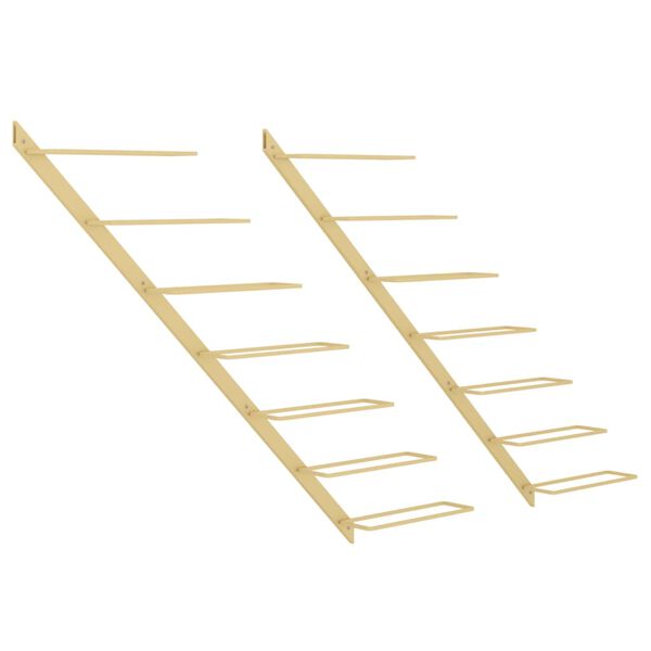 vidaXL N&aacute;stenn&yacute; stojan na v&iacute;no na 7 flia&scaron; 2 ks zlat&yacute; kovov&yacute;