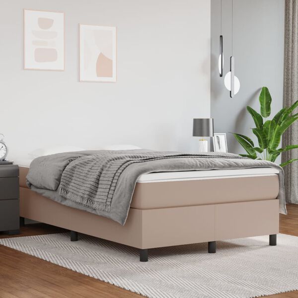 vidaXL Boxspring posteľ s matracom kapučínová 120x200 cm umelá koža