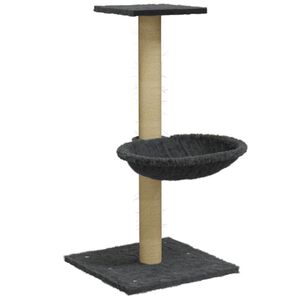 vidaXL &Scaron;krabadlo pre mačky so sisalov&yacute;m stĺpikom, tmavosiv&eacute; 74 cm