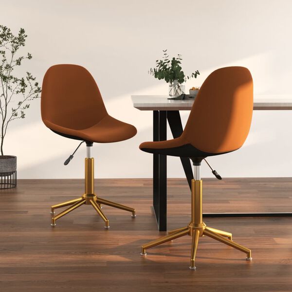 vidaXL Otočn&eacute; jed&aacute;lensk&eacute; stoličky 2 ks hned&eacute; zamatov&eacute;