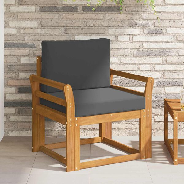 vidaXL Vonkaj&scaron;ia pohovka Mas&iacute;vne ak&aacute;ciov&eacute; drevo a polyester Pr&iacute;rodn&aacute;