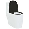 vidaXL Rýchlo uvoľňovacie wc sedátko Čierna 44 x 36.4 x 3.4 cm