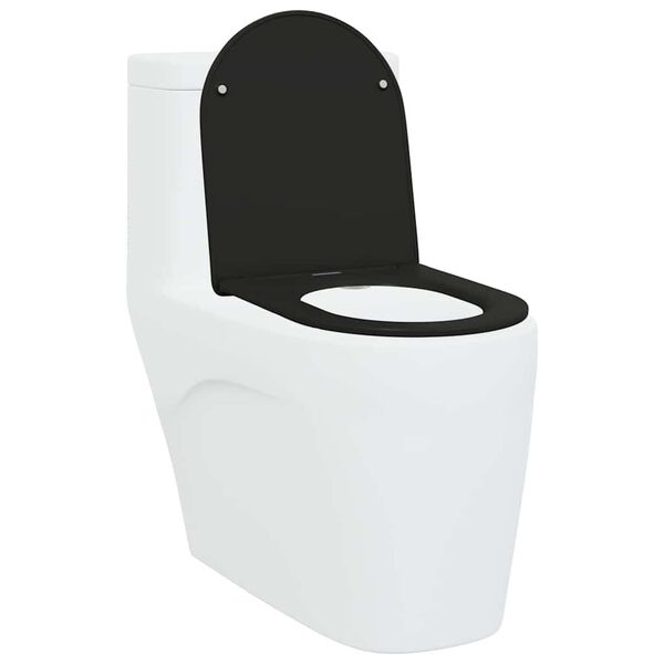 vidaXL Rýchlo uvoľňovacie wc sedátko Čierna 44 x 36.4 x 3.4 cm