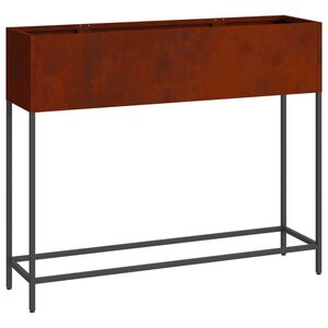 vidaXL Zv&yacute;&scaron;en&yacute; z&aacute;hradn&yacute; kvetin&aacute;č Hrdzav&yacute; 100 x 26 x 82 cm