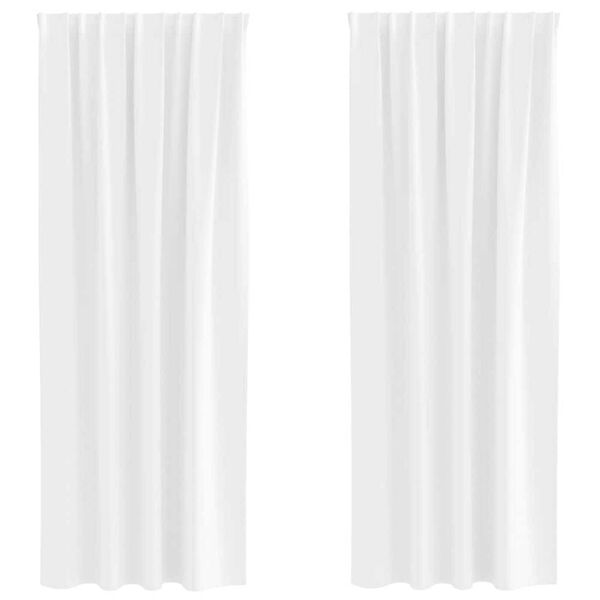 vidaXL Z&aacute;clony na zatemnenie s kr&uacute;žkami 2 pcs Čist&aacute; biela 225 x 140 cm