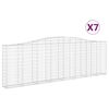 vidaXL Obl&uacute;kov&eacute; gabionov&eacute; ko&scaron;e 7 ks 400x30x120/140 cm pozink. železo