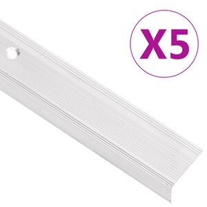 vidaXL Schodov&eacute; li&scaron;ty v tvare L 5 ks hlin&iacute;k 100 cm strieborn&eacute;