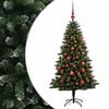vidaXL Umel&yacute; vianočn&yacute; stromček s guľami 120 cm 150 LED Tepl&aacute; biela